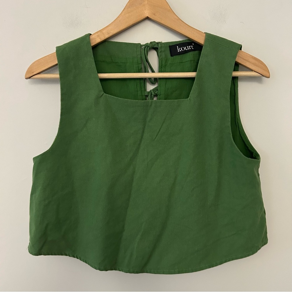 Kourt Willow Linen Blend Square Neck Tank - Picture 4 of 7